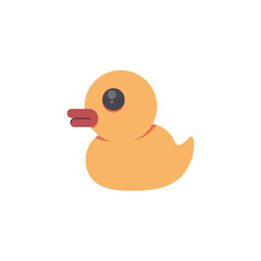 Funny baby duck vector cartoon illustration isolated on a white background.