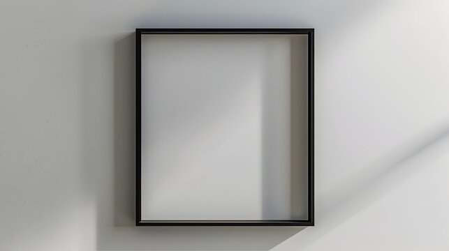 Minimalist Square Frame with Thin Black Borders on White Background