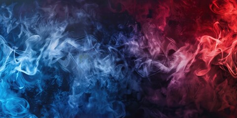 Color Smoke Background in Deep and Constrasted Red and Blue