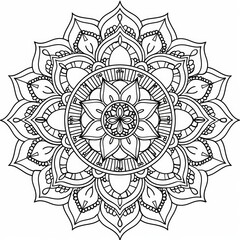 Fototapeta premium Intricate Mandala Design for Coloring and Artistic Meditation