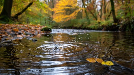 Fototapeta premium Water Ripples in a Small River 