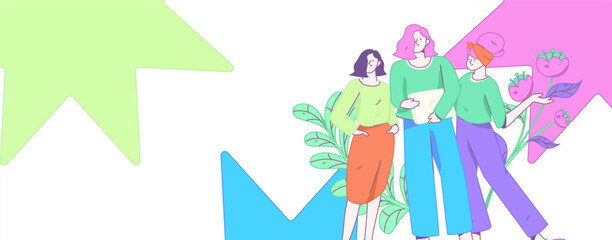 3.12 International Women's Day professional women flat character vector concept operation hand drawn illustration
