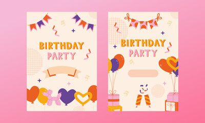 Party invitation template. Birthday party design