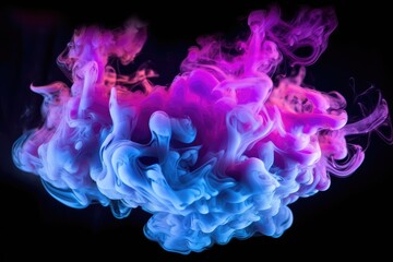 Vibrant Colorful Smoke Swirls on Black Background