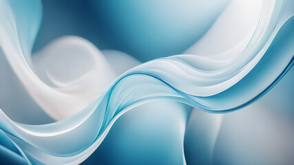 Obraz premium Generate an abstract background with gentle pastel curves in colors blue and white. The curves should intertwine harmoniously, creating a soft and calming visual experience.