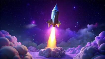 Naklejka premium bullish rocket launch 