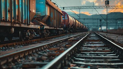 Obraz premium Rail Transportation Process: Streamlining Efficient Cargo Movement
