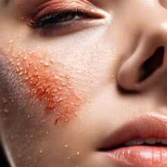 close up of a woman face