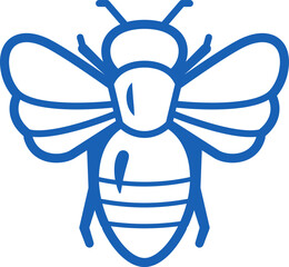 Bee linear icon. Outline silhouette of bee. Monochrome logo, vector design element