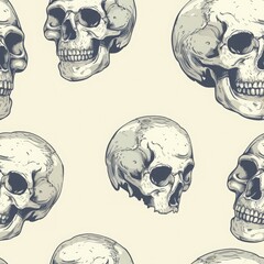 Seamless skull pattern