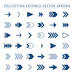 Collection editable vector arrows for design