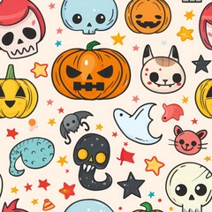 Seamless skull pattern