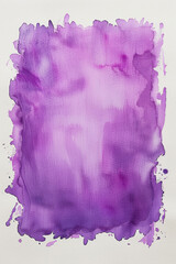 Soft elegant purple watercolor stain on white paper