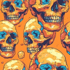 Obraz premium Seamless skull pattern
