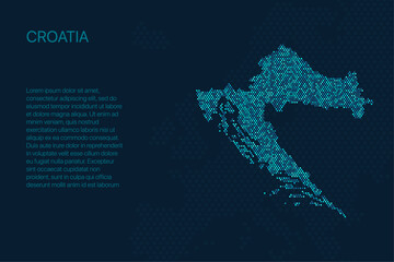 Croatia digital pixel map for design