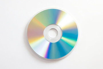 Close Up of a Blank CD Disc on a White Background