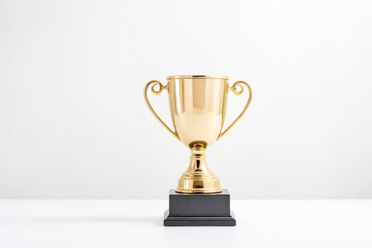 Gold Trophy Cup On A White Background