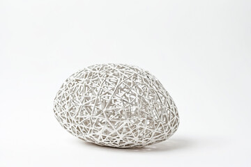 Silver Wire Sphere on White Background