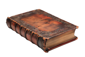 Obraz premium Antique leather-bound book with ornate details, symbolizing history, literature, and knowledge. Ideal for vintage, study, and educational themes.