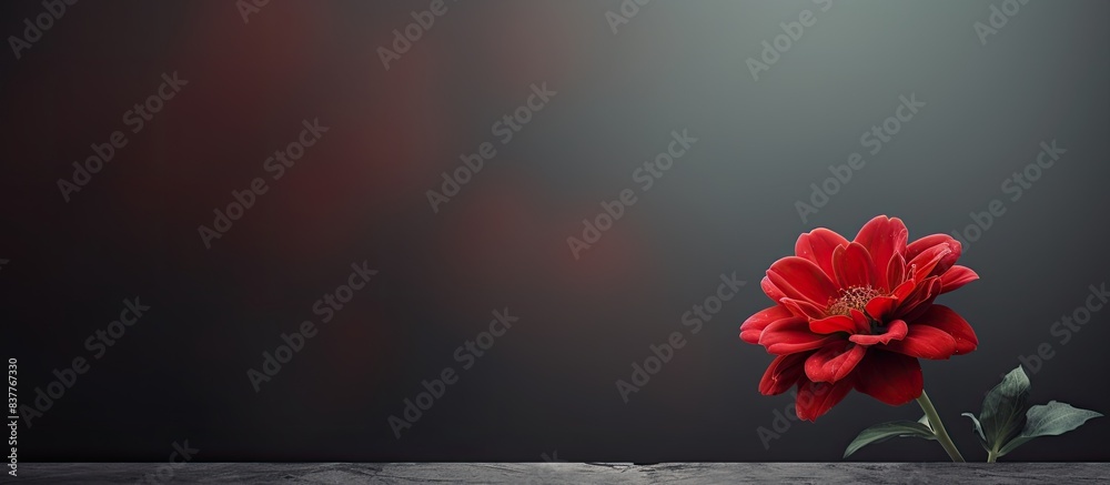 Poster Background featuring a red flower with space for text, known as a copy space image.