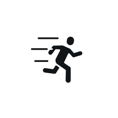 Man running. Athlete simple glyph icon. Vector solid isolated black illustration.