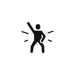 Man dancing. Party simple glyph icon. Vector solid isolated black illustration.
