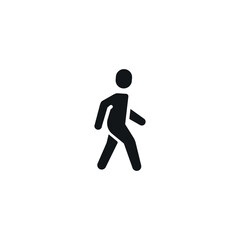 Human walks simple glyph icon. Vector solid isolated black illustration.