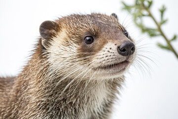 Close-up Portrait of an Otter's Face