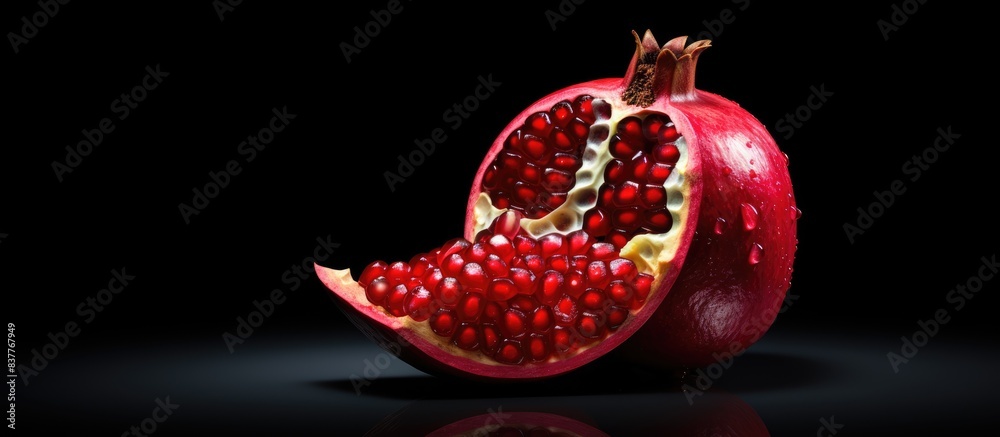 Aufkleber Red pomegranate displayed in a sectional view with copy space image.