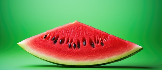 Juicy ripe watermelon slice with a copy space image.