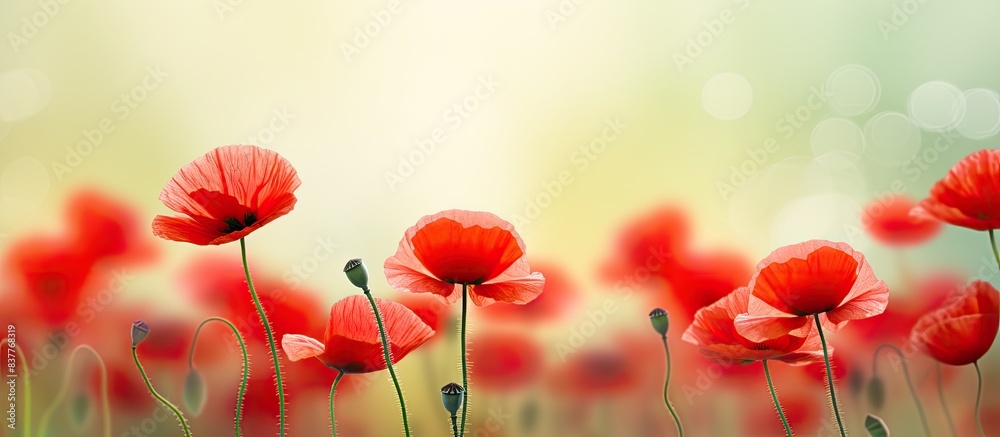 Aufkleber vivid red poppies creating a stunning natural backdrop with ample copy space image.