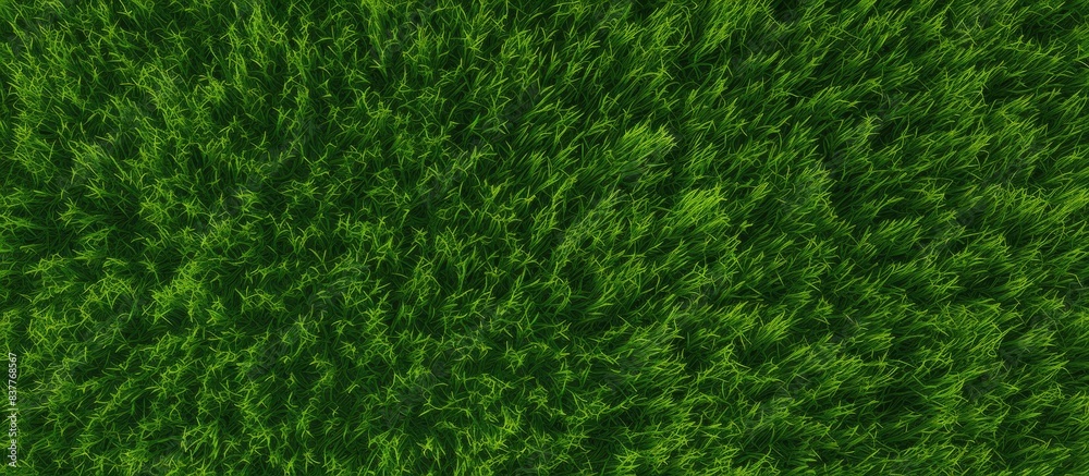 Poster a bird's eye perspective of a lush green grass surface with a blank space ideal for adding an image.