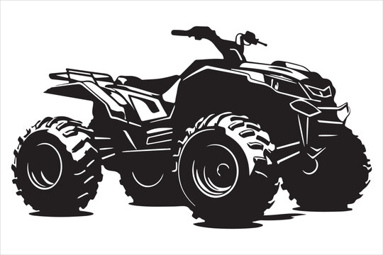 black atv silhouette on white background clip art preview