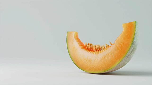 flash card Cantaloupe on white background in clude a word 'Cantaloupe' character bottom realistic photography