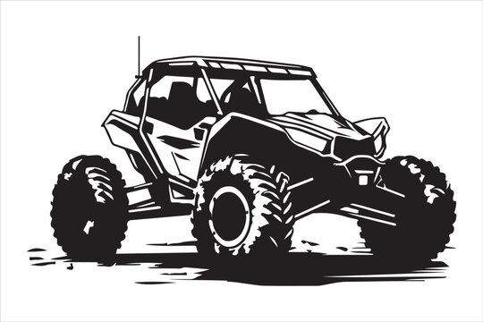 black and white off-road vehicle clip art preview