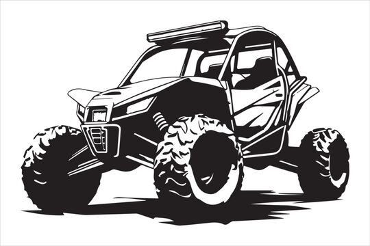 black and white off-road buggy