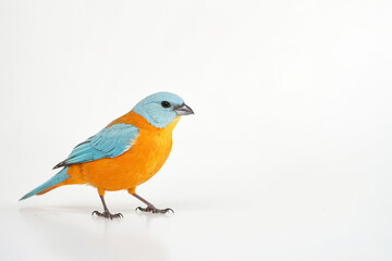 Fototapeta premium Orange and Blue Bird on White Background