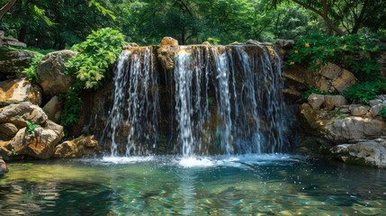 Naklejka premium Waterfalls in Tourist Areas 
