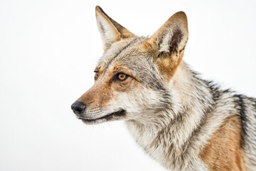 Fototapeta premium Close-up of a coyote's face with a soft, focused look