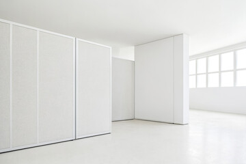 Minimalist White Interior with Large Windows
