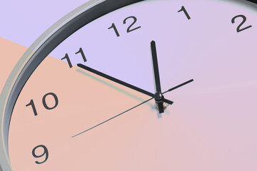 Closeup view of clock, color toned effect. Time concept