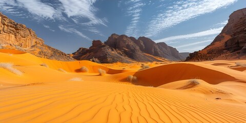 Naklejka premium Hisma Desert in Saudi Arabia is being converted into a wildlife sanctuary. Concept Environment, Conservation, Wildlife, Restoration, Hisma Desert