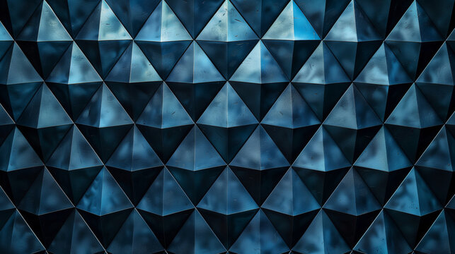 Fototapeta Abstract blue pyramid patterned background.
