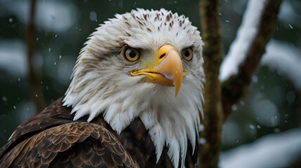 Obraz premium Super Ultra-Quality Photo of Famous and Hidden Bird Moments: Bald Eagle, Snowy Owl, Scarlet Macaw, Kiwi in Natural Habitats