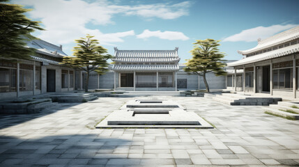 Traditional Chinese Courtyard with Historic Architecture