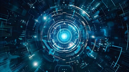 Obraz premium Abstract vector blue technology concept. background illustration 