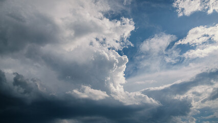 Blue sky with clouds. Nature background.