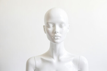 White Mannequin Head On White Background