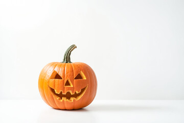 Jack-o'-lantern on White Background