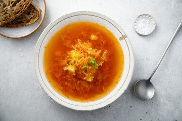 Homemade sauerkraut soup